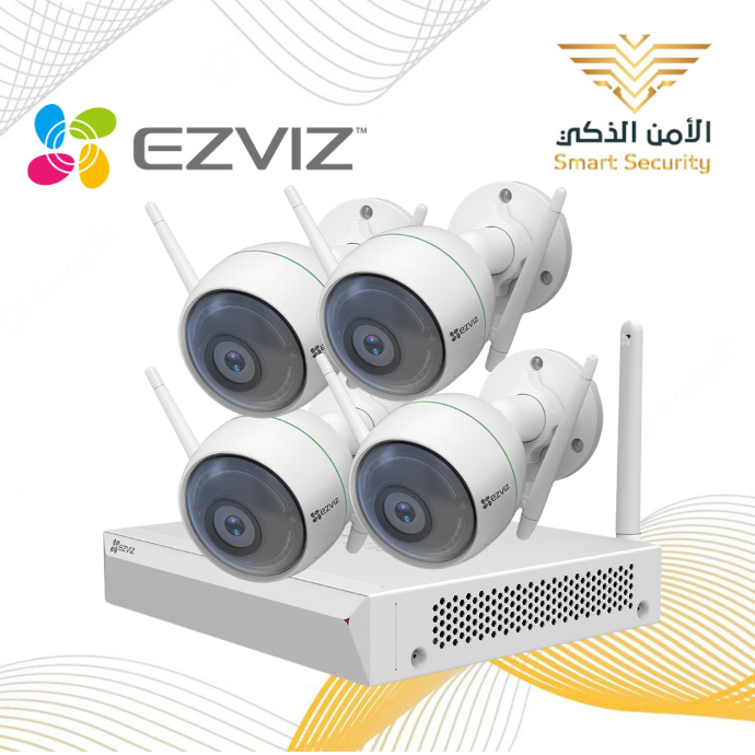 مجموعة عدد 4 كاميرات مراقبة امنية 1080P FULL HD واي فاي EZVIZ مع NVR شامل التركيب و التشغيل
